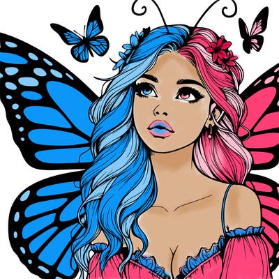 butterfly fairy realistic girl
