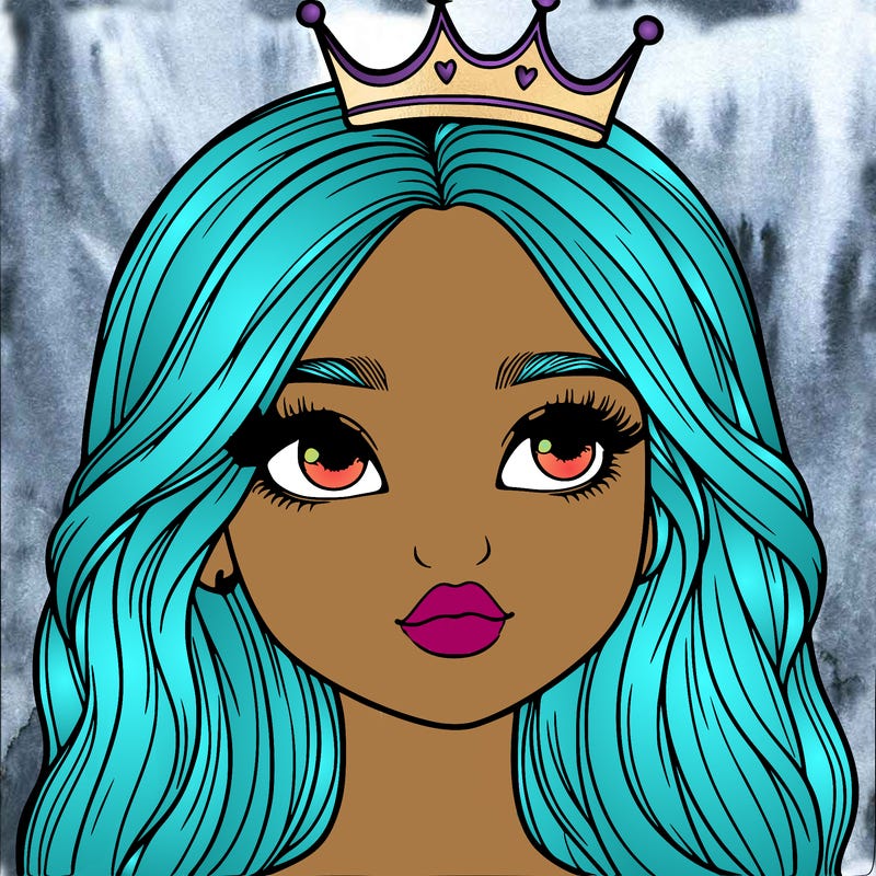 a realistic girl with a crown on