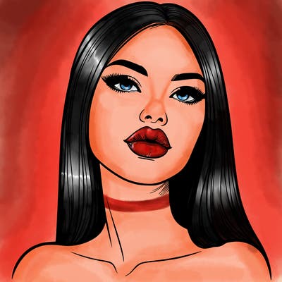 realistic woman with full lips