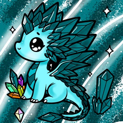 little cute crystal dragon