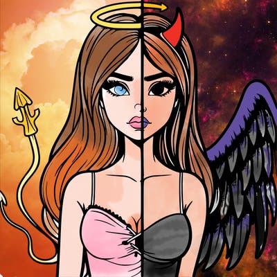 devil vs angel realistic girl