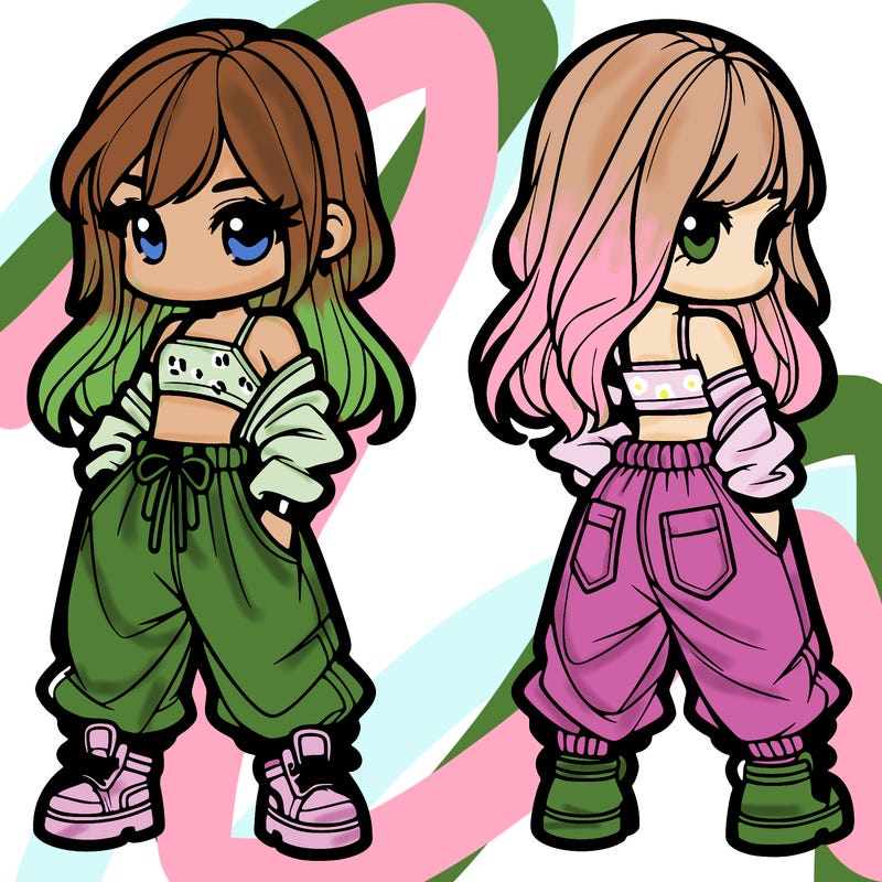 girl in crop top and baggy pants