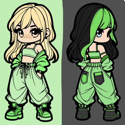 girl in crop top and baggy pants