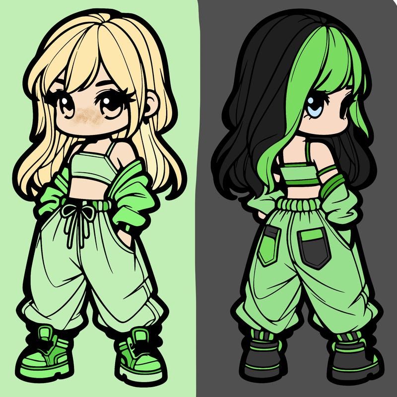 girl in crop top and baggy pants