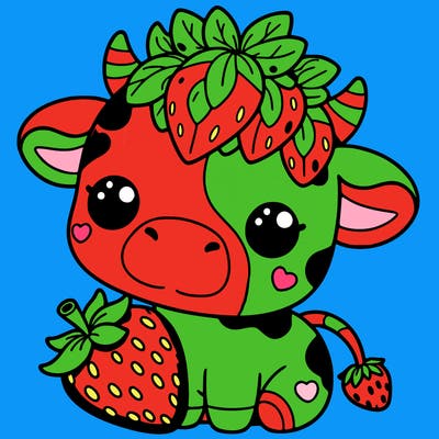 cute strawberry cow