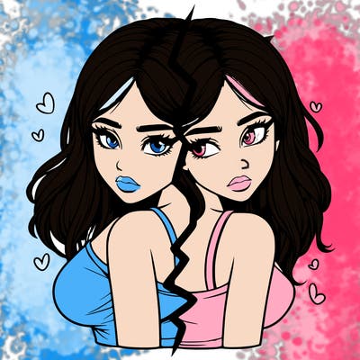 realistic girl split