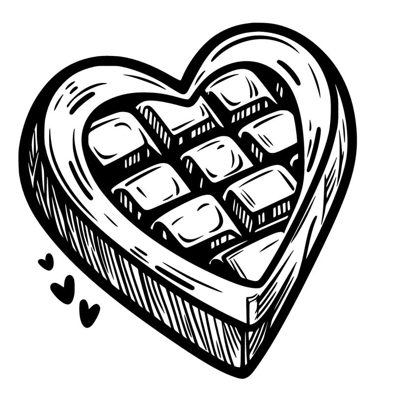 a heart wrapped in chocolate