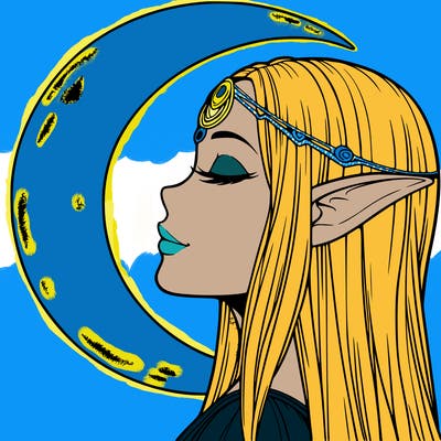 a realistic moon elf