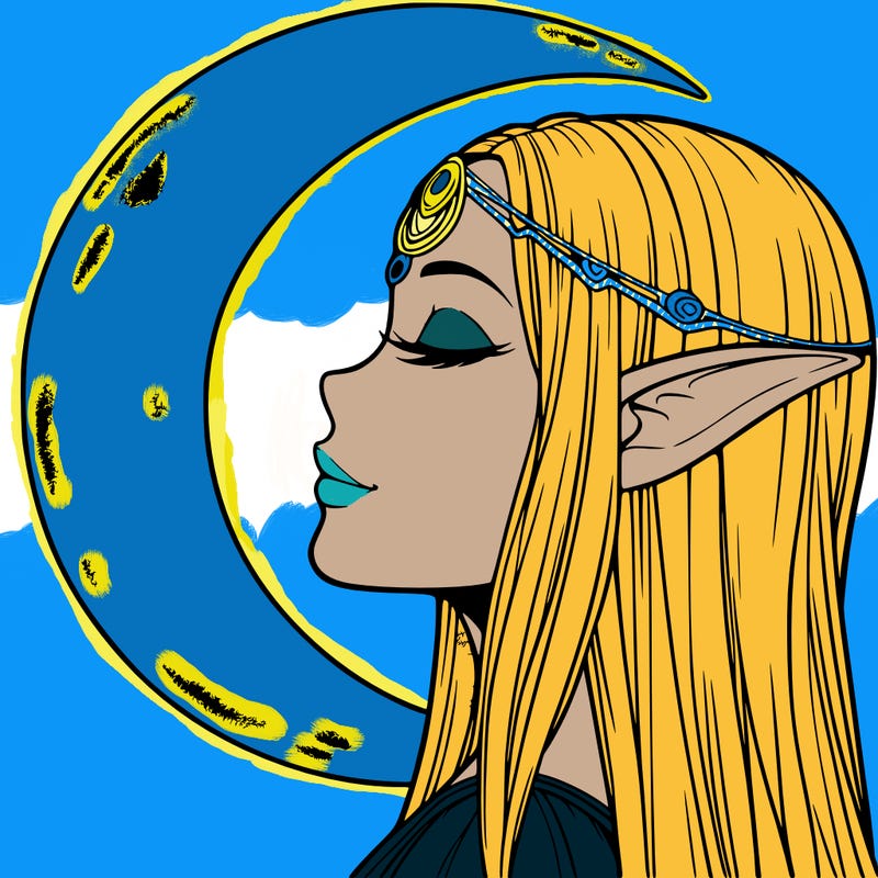 a realistic moon elf