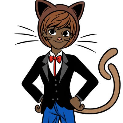 a teen dressed like a cat