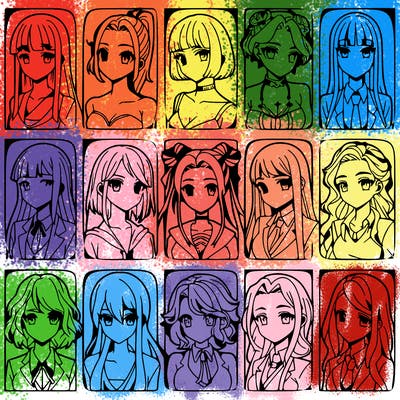 girls that look diffrent anime