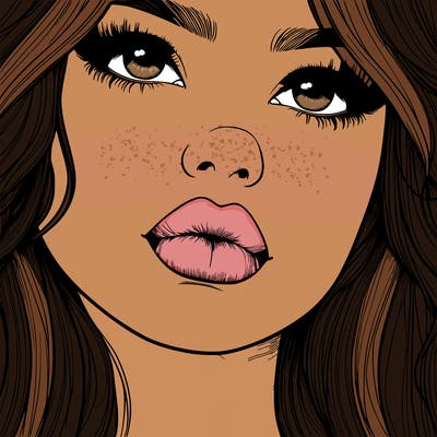 really realistic girl with lips