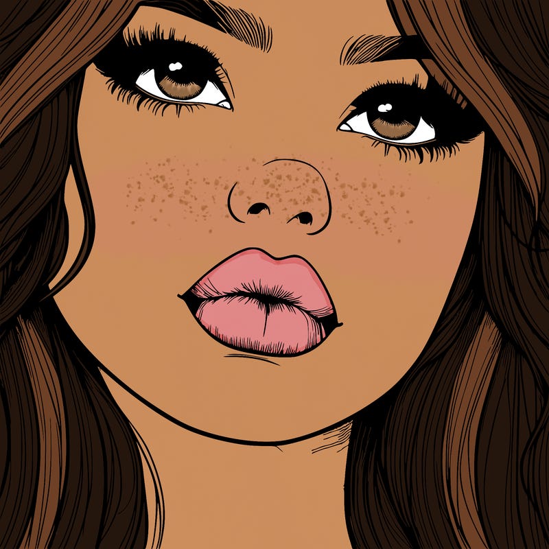 really realistic girl with lips