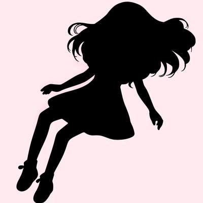 realistic girl floating