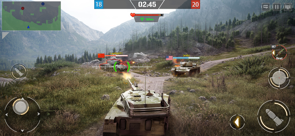 Furious Tank: War of Worlds - Realistic multiplayer tank battle in a mountainous landscape with HD graphics and tactical controls