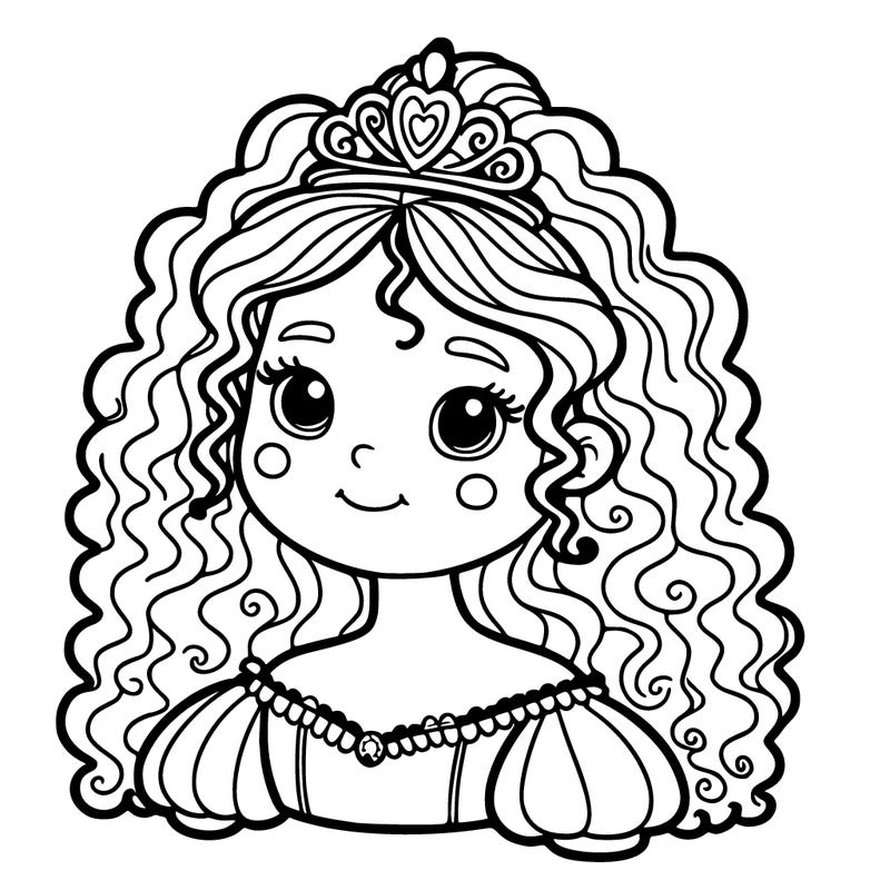 a princess with curly hair