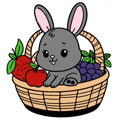 bunny in a fruit basket