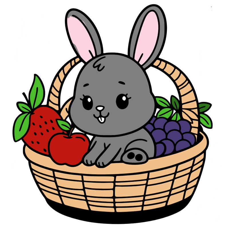bunny in a fruit basket