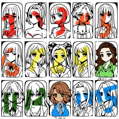 girls that look diffrent anime