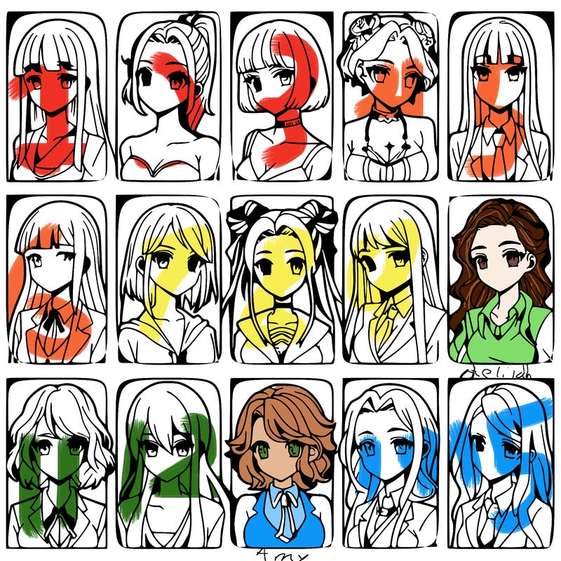 girls that look diffrent anime