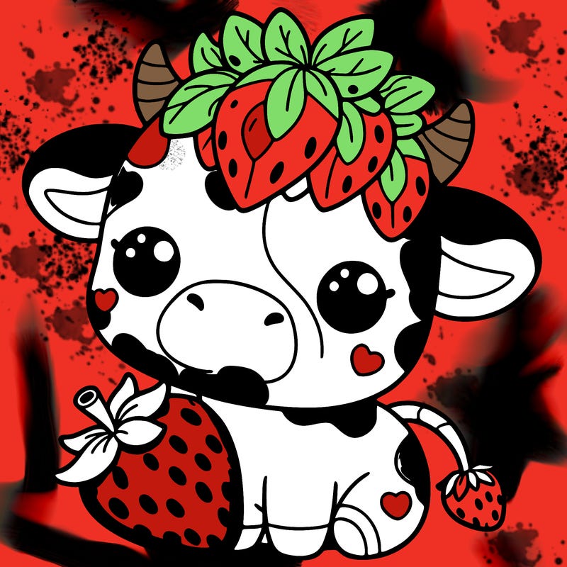 cute strawberry cow