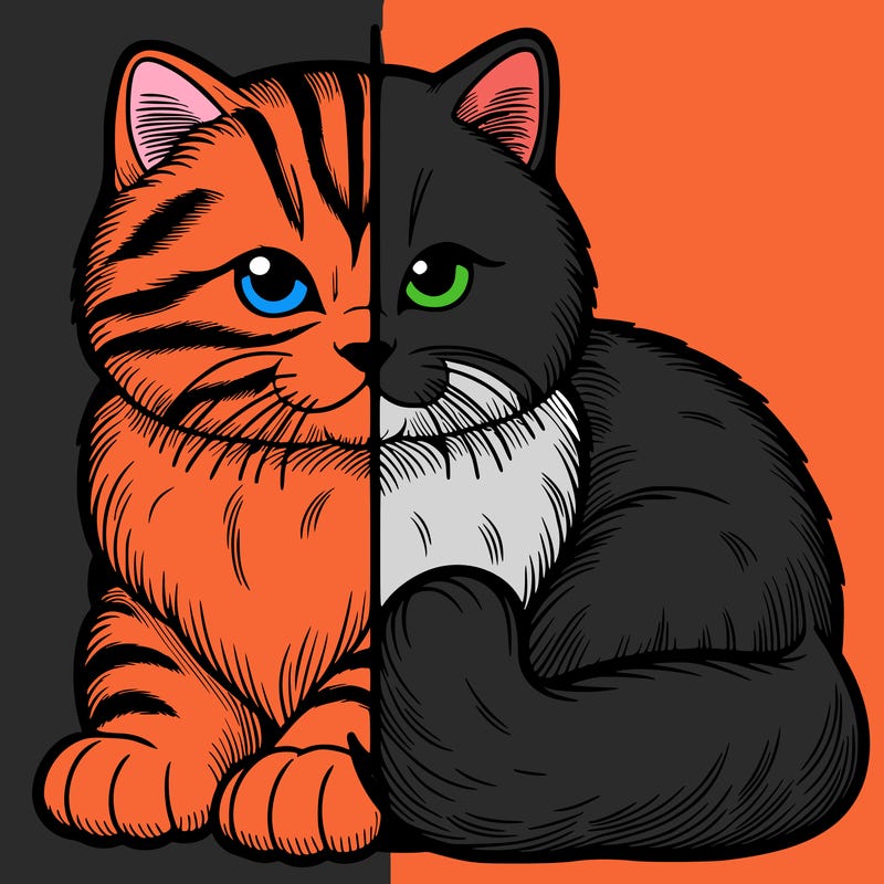 realistic split cat