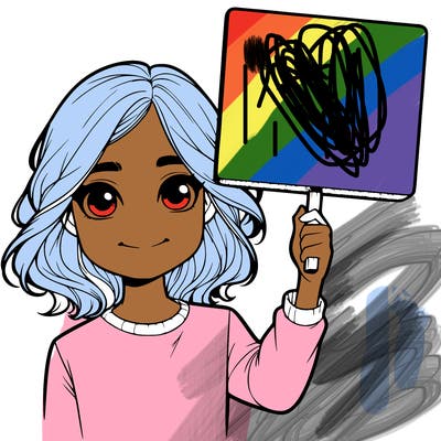 realistic girl holding up a sign