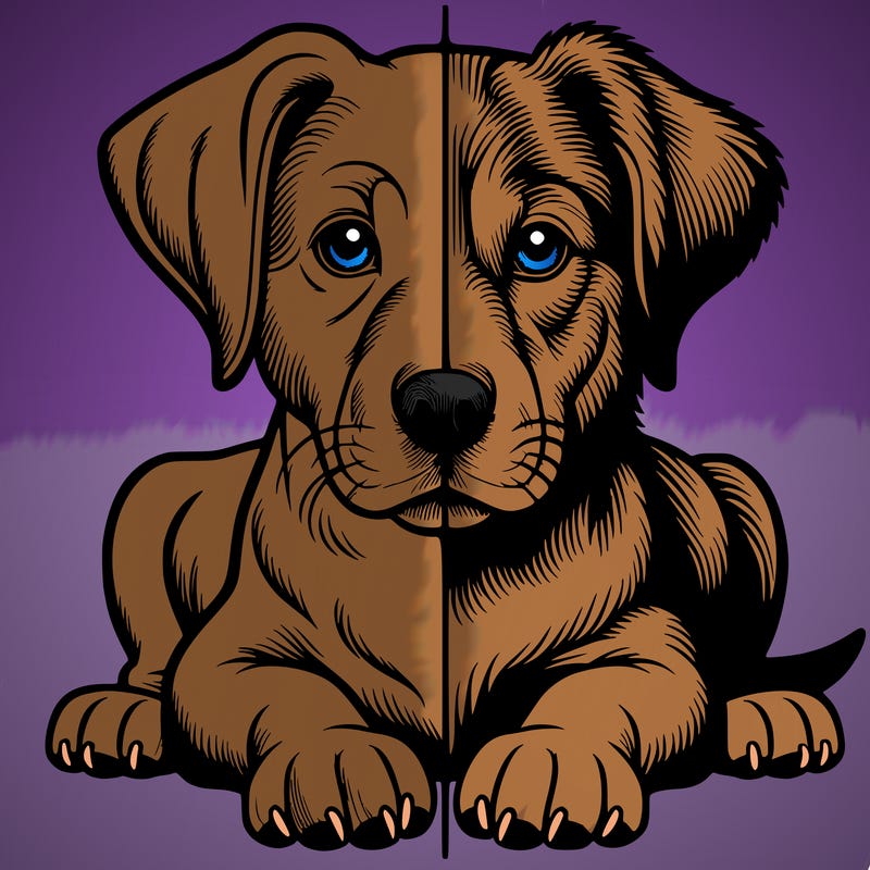 realistic dog split picture