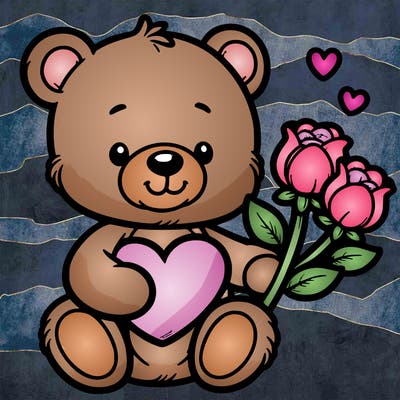 teddy bear a holding heart