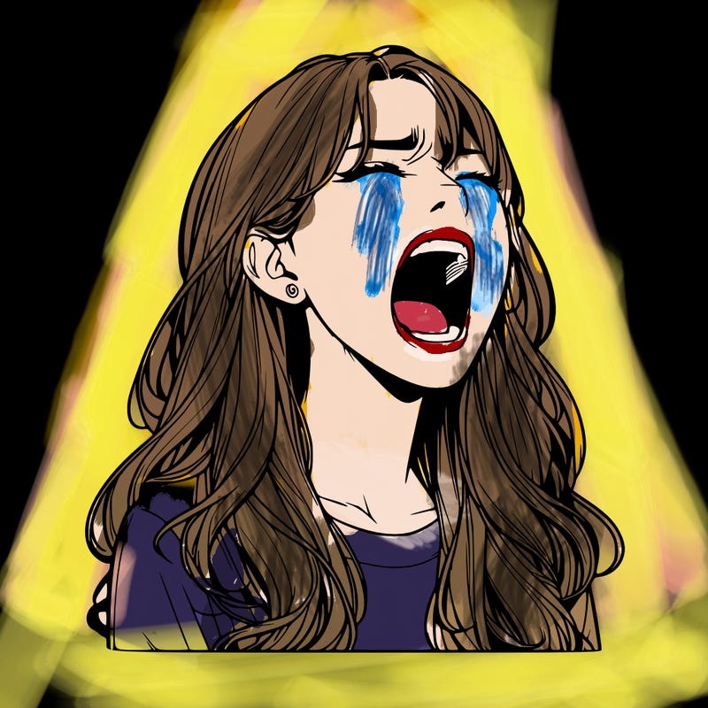 screaming realistic, girl