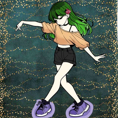 realistic girl danceing