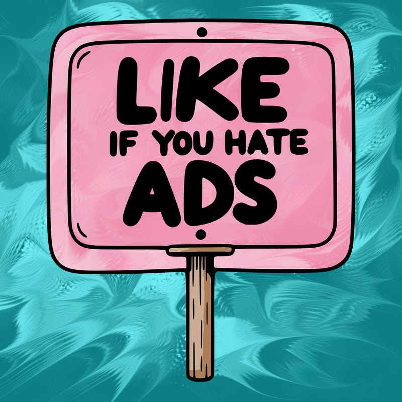a sign that says like if you hate ads