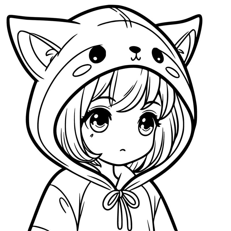 a girl in a fox hoodie