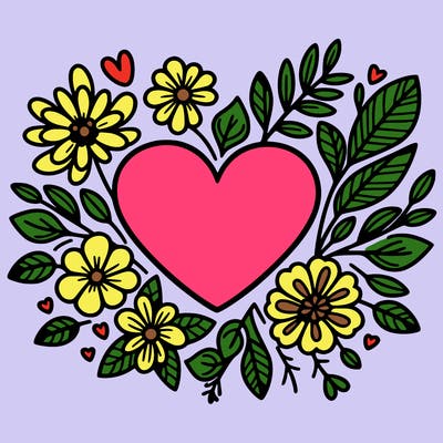 heart with flowers
