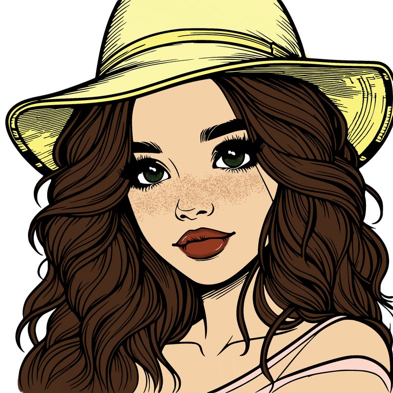 realistic girl with hat