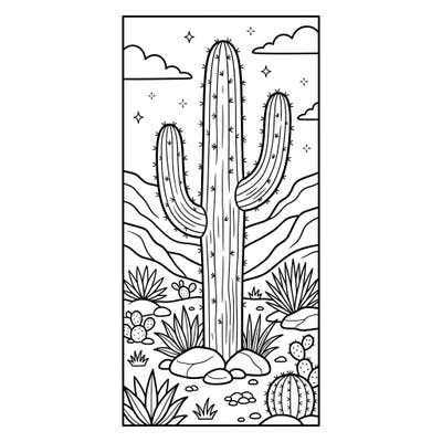 Immerse yourself in the beauty of the Sonoran Desert with this unique Saguaro Cactus coloring bookmark. This intricate design is perfect for nature enthusiasts looking to add a touch of the desert to their reading.