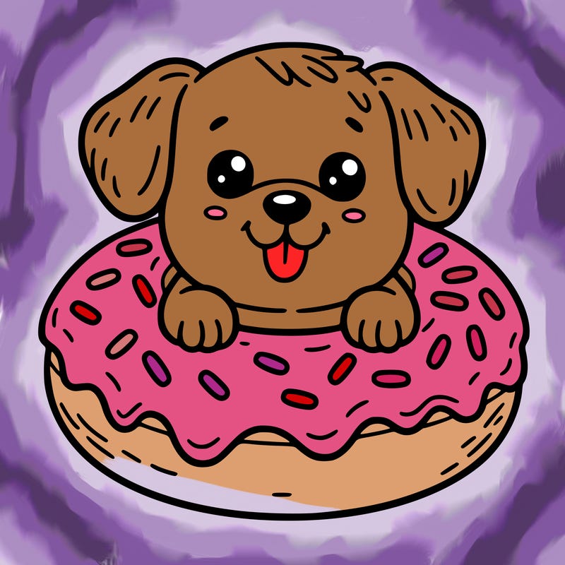 dog in a donut