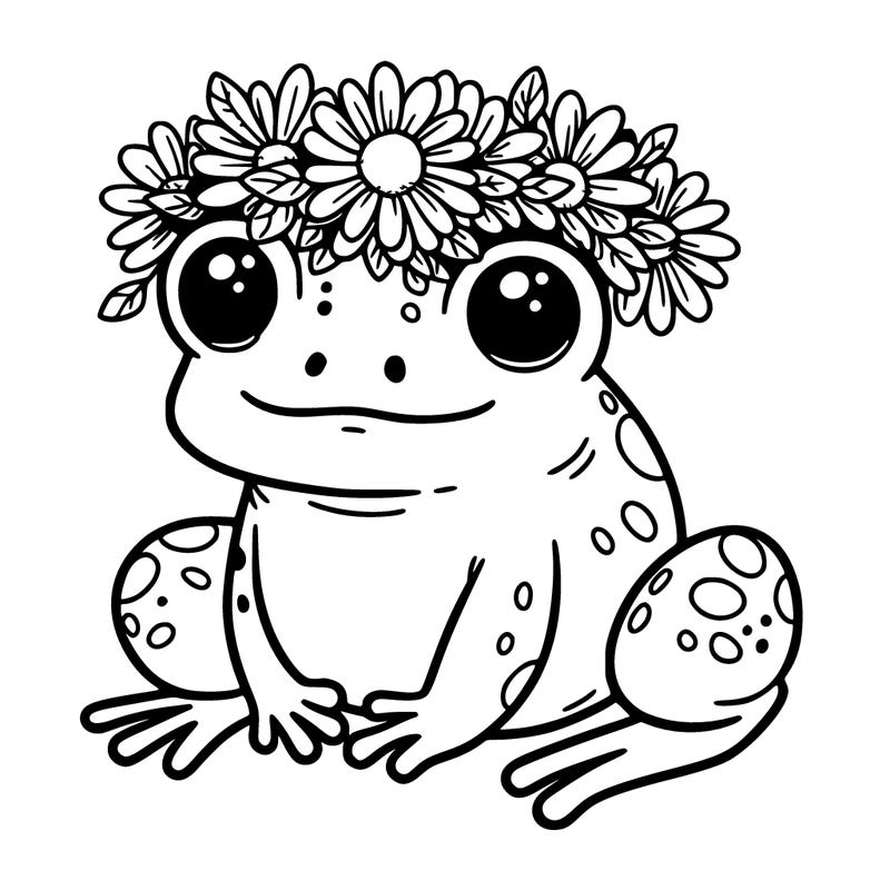 frog with a flower crown