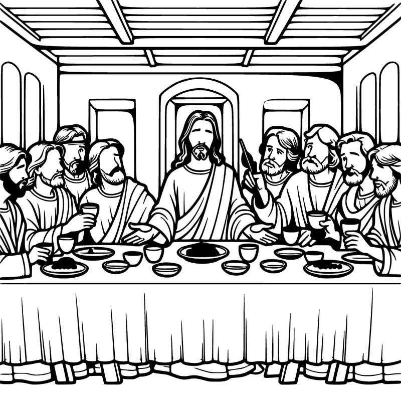 jesus shares the last supper with twelve apostles