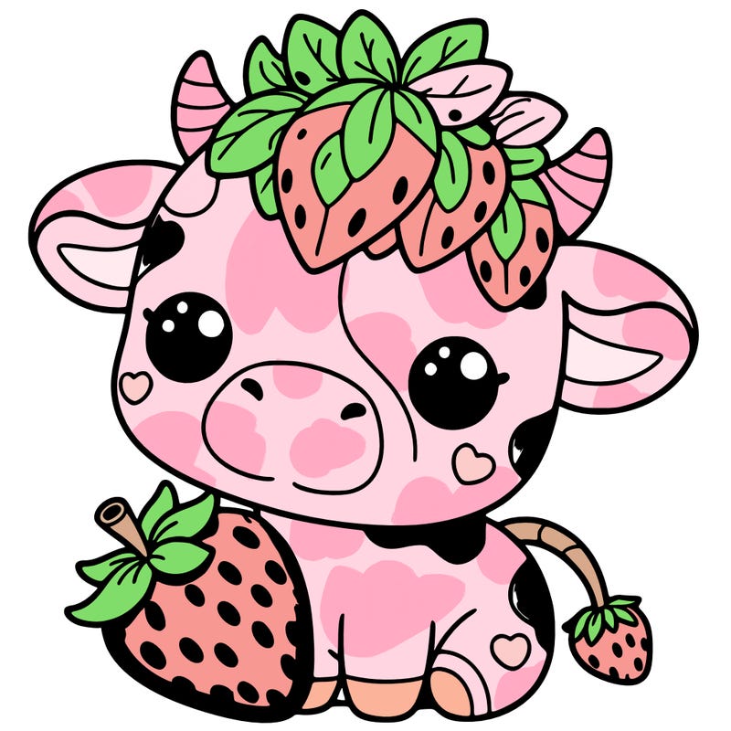 cute strawberry cow