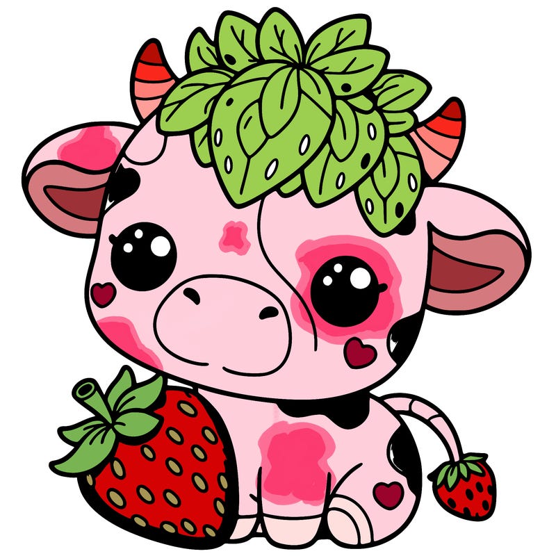 cute strawberry cow