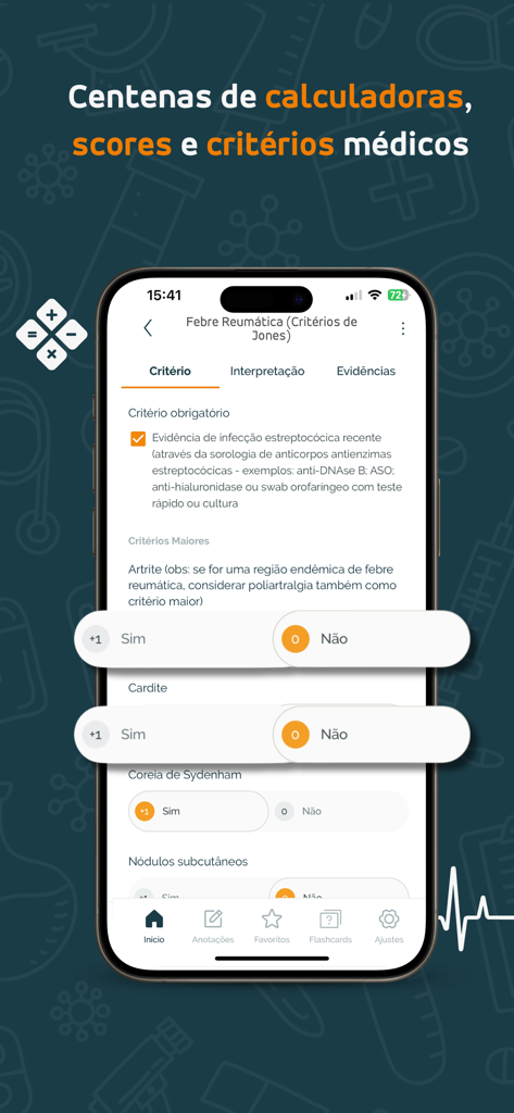 WeMeds mobile app displaying clinical calculators and medical scores