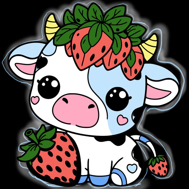 cute strawberry cow