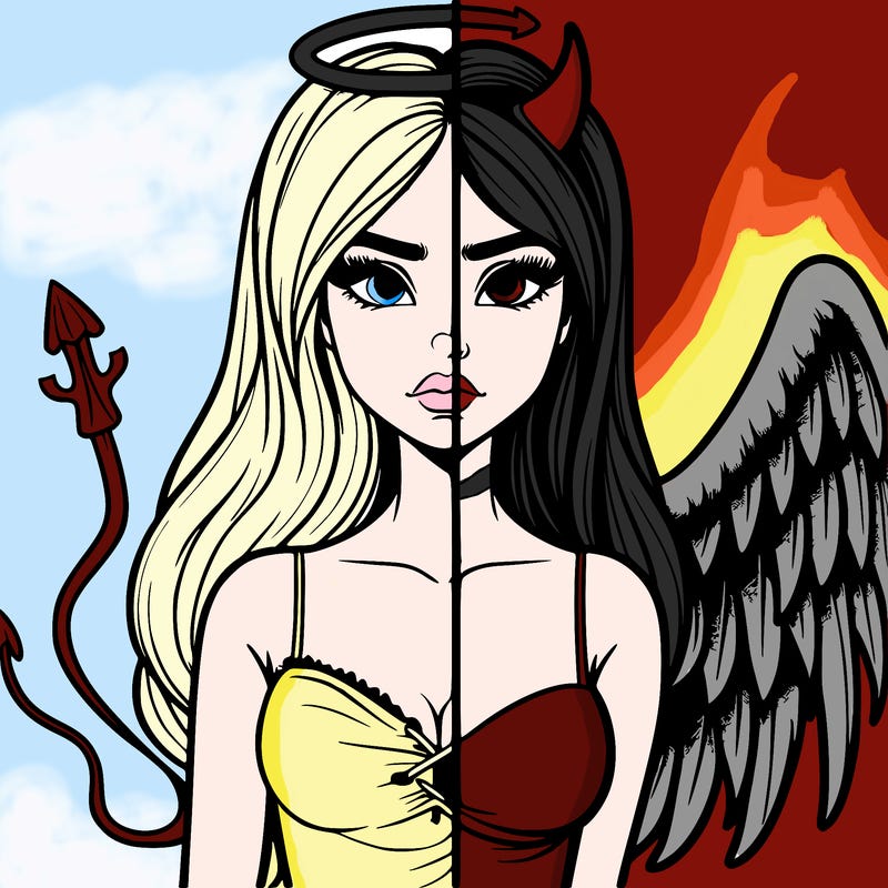 devil vs angel realistic girl