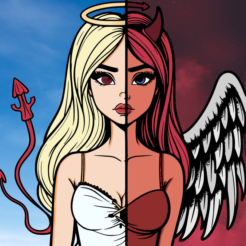 devil vs angel realistic girl