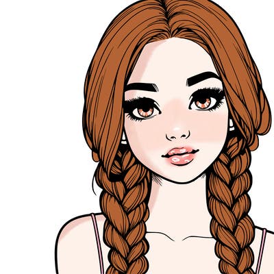 realistic girl with braids
