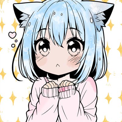 shy anime catgirl