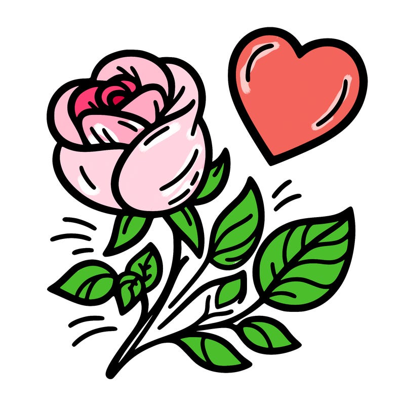 rose and heart