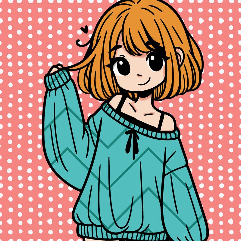 girl in baggy sweater hanging off her shoulder