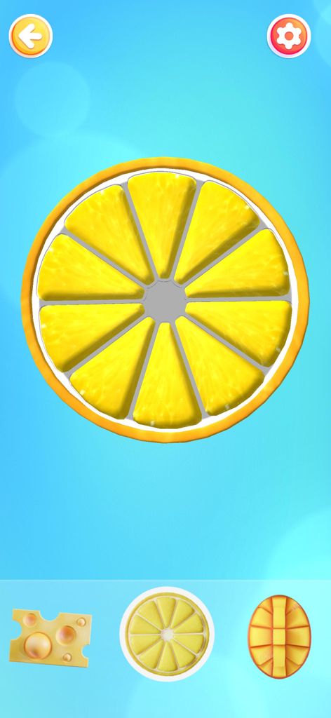 Bubble Pop: Tap Bubbles Game - Un jouet fidget pop-it numérique en forme de tranche de citron jaune sur fond bleu